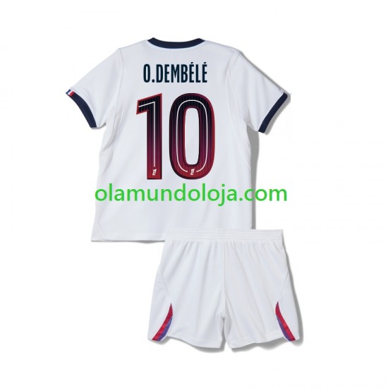 Camisola Paris Saint-Germain Ousmane Dembele 10 Criança Equipamento Segundo 2026-2027 Manga Curta